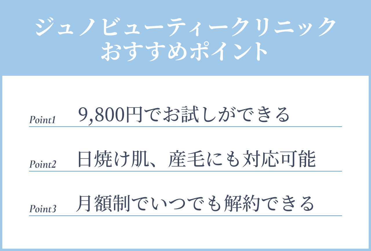 ジュノビューティークリニックおすすめポイント