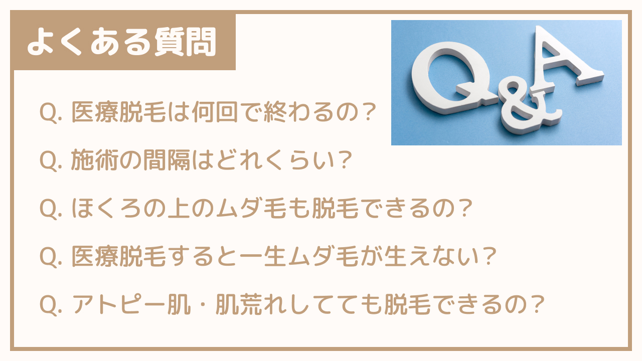 医療脱毛に関するよくある質問